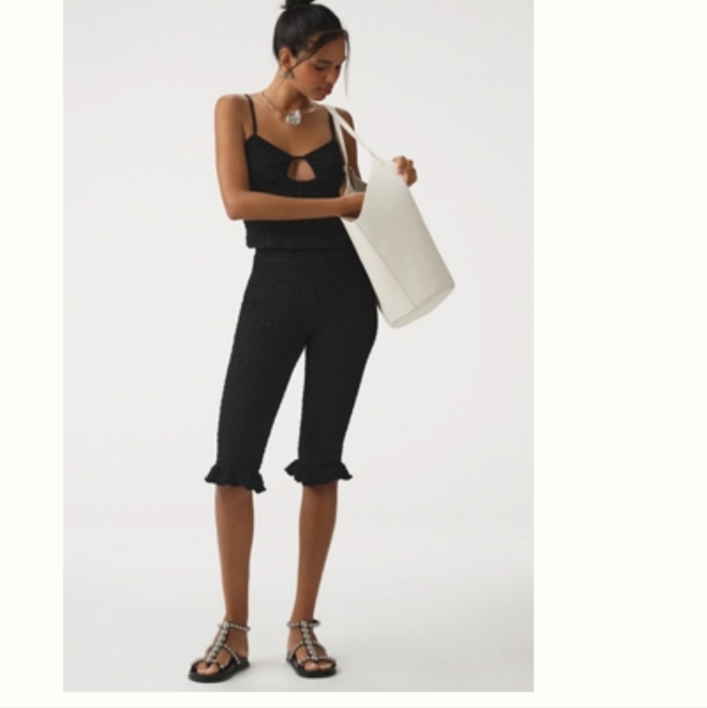 Anthro Popcorn Knit Capri Pants